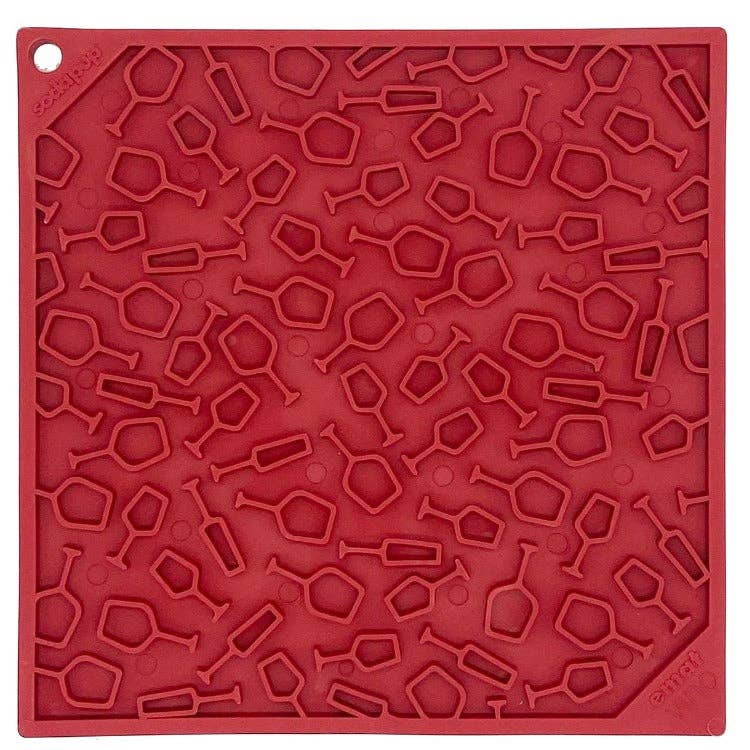 Tapis de léchage "A la tienne!" rouge - Taille L