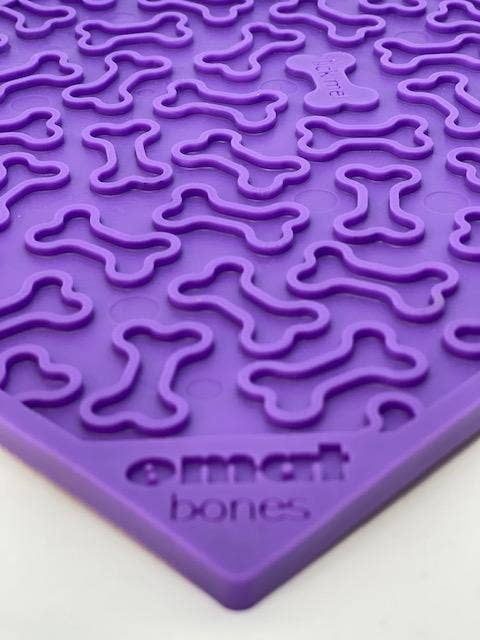 Tapis de léchage "os" violet - Taille L