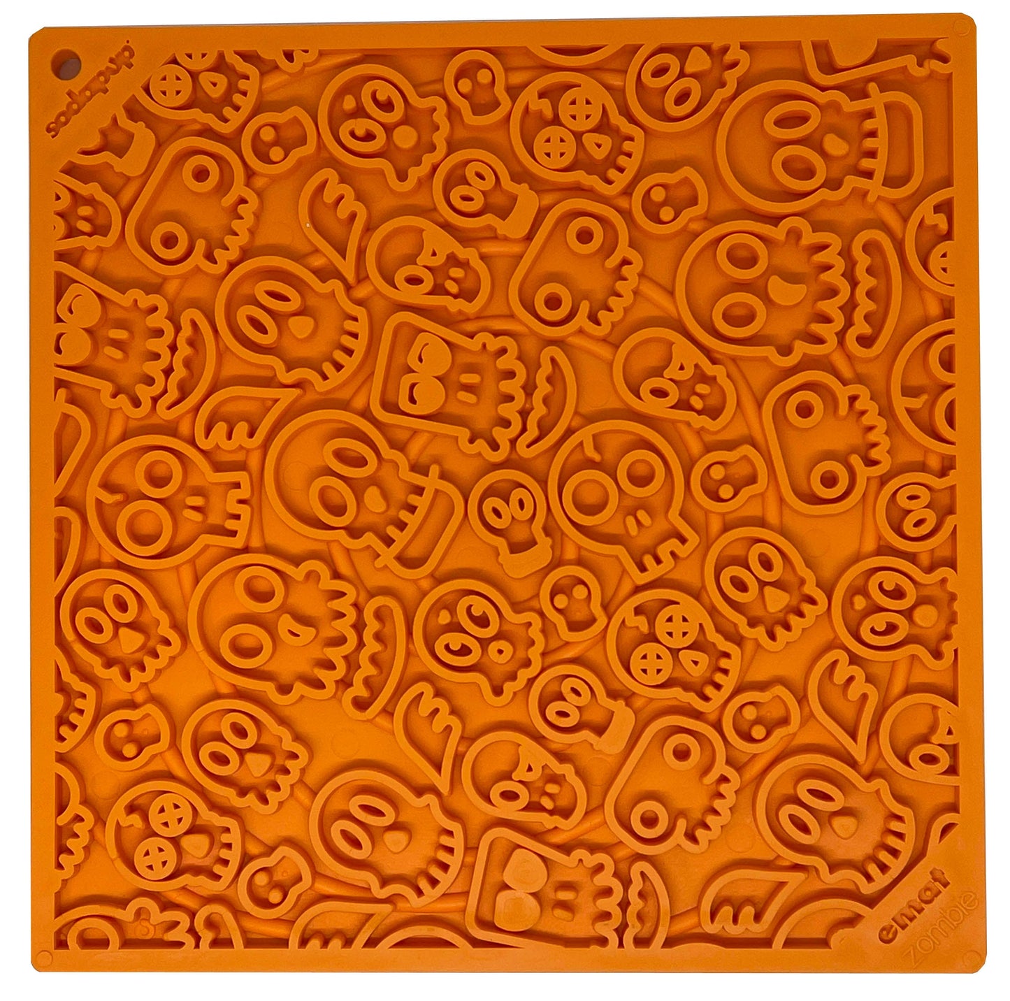 Tapis de léchage "tête de mort" orange - Taille L
