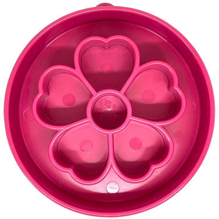 Gamelle anti-gloutons "fleur" rose