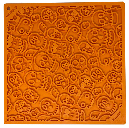 Tapis de léchage "tête de mort" orange - Taille L